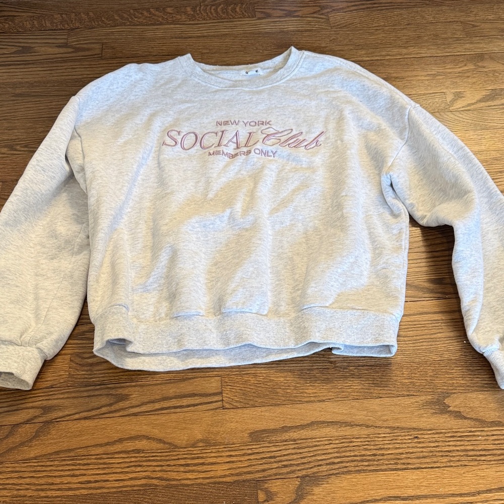 Garage Heather Gray Social Club Sweatshirt Size Medium